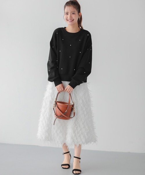 Fit more（フィットモア） トレーナー スウェット ビジューパール