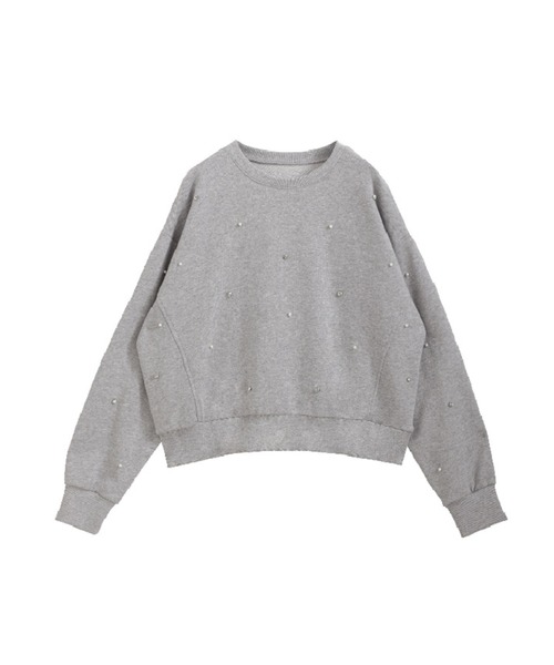 Fit more（フィットモア） トレーナー スウェット ビジューパール