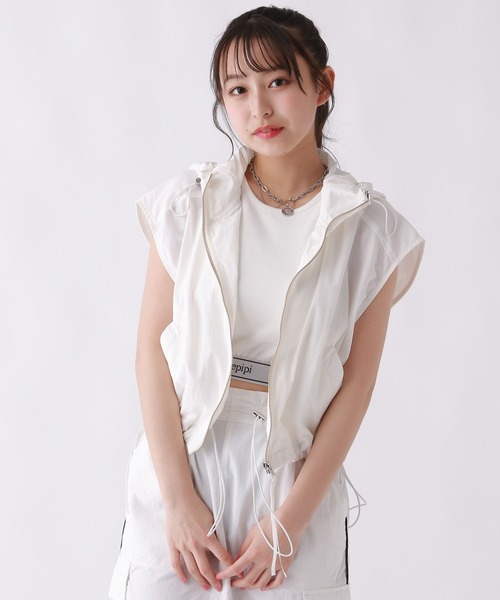 repipi armario タンクトップ 肌着 スソロゴショートタンクトップ