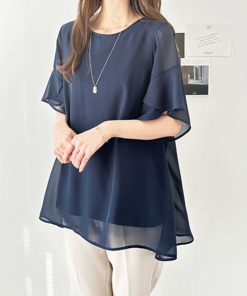 GeeRA ブラウス シャツ 「接触冷感」夏にぴったり。異素材