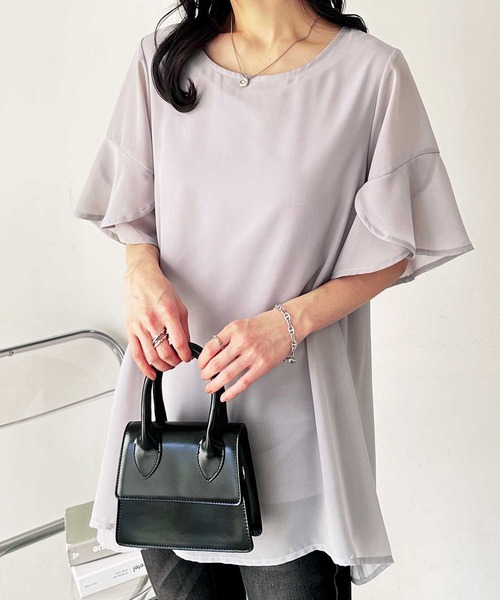 ブラウス シャツ 「接触冷感」チュニックシャツ レディース AMERICAN HOLIC シャツ ブラウス 接触冷感バンドカラー