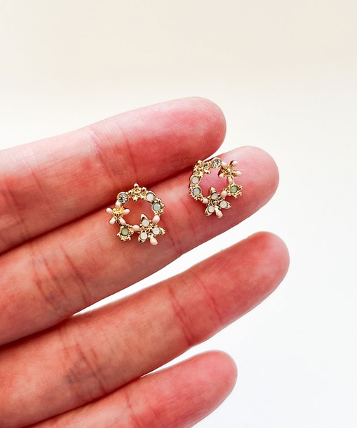 ピアス YUKA(^^) セール】YU-KA:スクリューポストジルコニアミニピアス screw