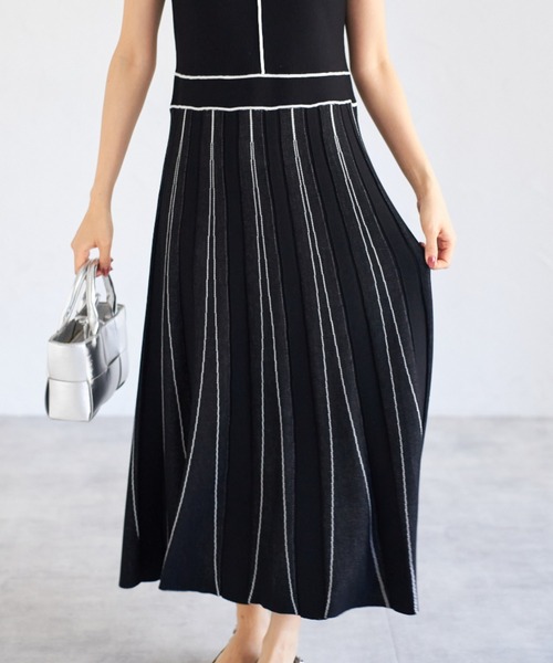 tocco closet ワンピース 「ZOZO限定」配色ノースリーブニット