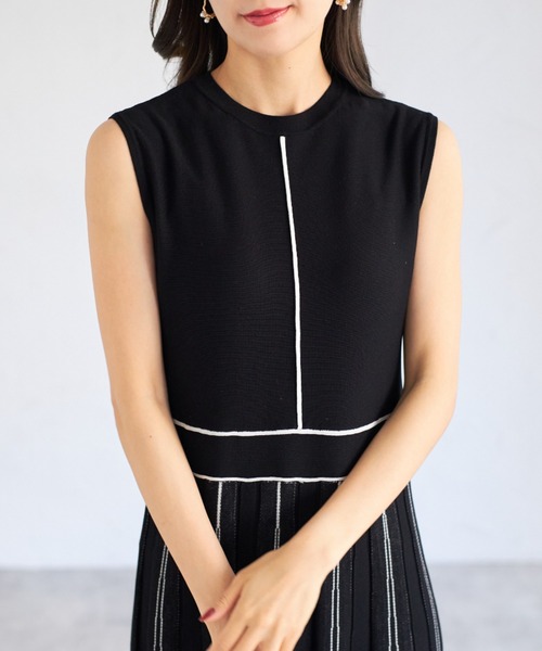 tocco closet ワンピース 「ZOZO限定」配色ノースリーブニット
