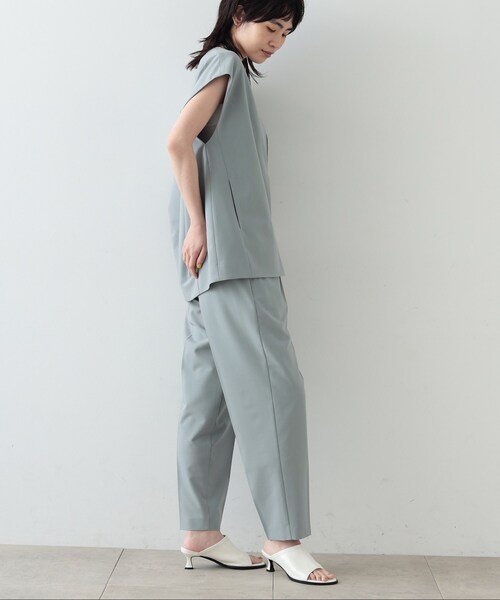 INDIVI GALLEST パンツ タックテーパードパンツ レディース