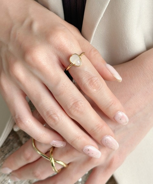 指輪・リング Three Finger Statement Ring sowang 指輪 リング 3カラー/シンプルストーンリング-3color