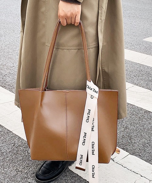 トートバッグ リボン付き フェイクレザー レディース : ZOZOTOWN Yahoo 