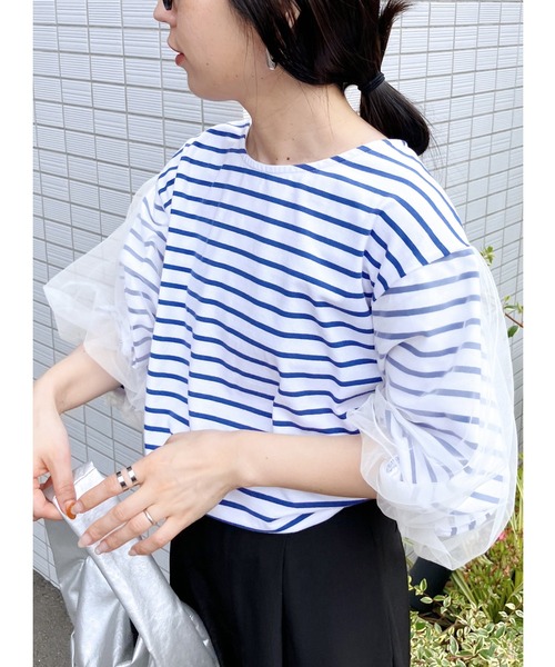 tシャツ 袖ボリュームプルオーバー レディース URBAN RESEARCH DOORS tシャツ 袖ボリュームクロップドプル