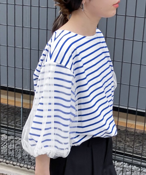 tシャツ 袖ボリュームプルオーバー レディース URBAN RESEARCH DOORS tシャツ 袖ボリュームクロップドプル