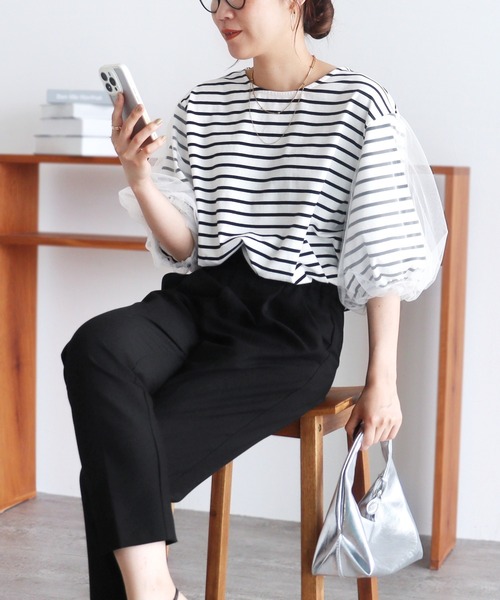 tシャツ 袖ボリュームプルオーバー レディース URBAN RESEARCH DOORS tシャツ 袖ボリュームクロップドプル