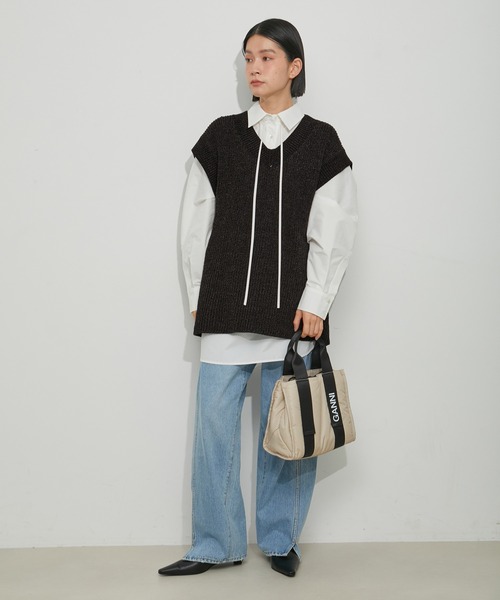 ADAM ET ROPE' ベスト ジレ ミックスモールヤーンベスト