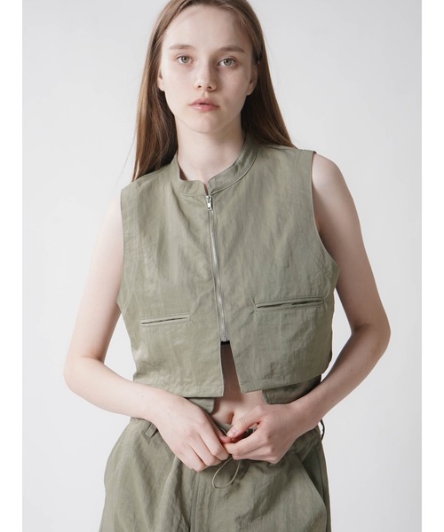 ベスト ジレ NYLON SHORT VEST レディース