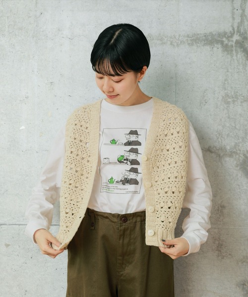 PAR ICI ベスト ジレ ネパールハンドニット コットンかぎ針