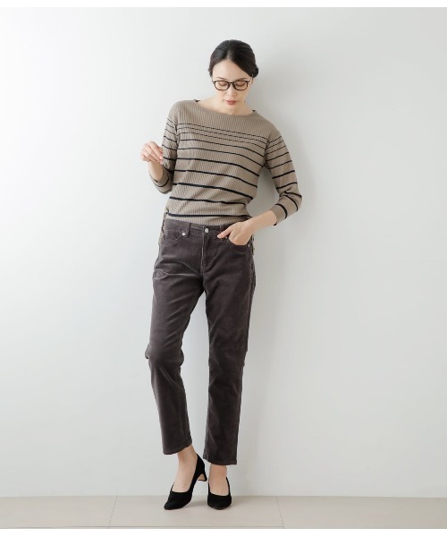 NEWYORKER tシャツ リブ風グラデーションボーダー クルーネック7