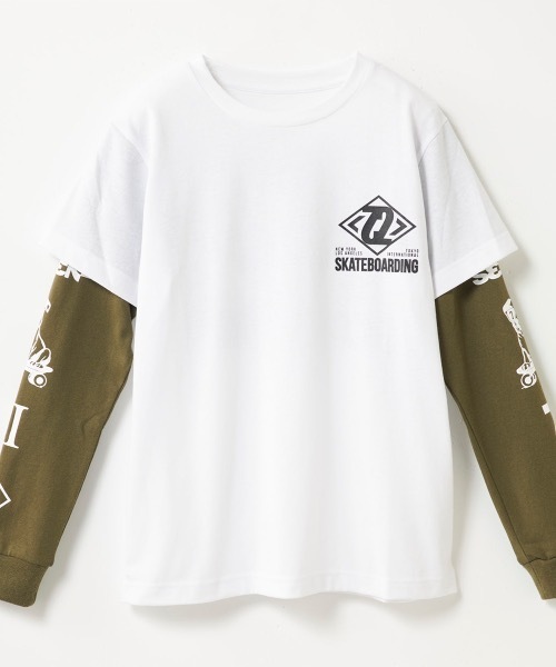 セブンフェアリー ○重ね着風ロゴT/レイヤードロンT【新品