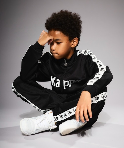 Kappa（カッパ） パンツ サイドライン入りロングジャージ キッズ 子供