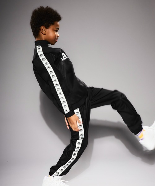 Kappa（カッパ） パンツ サイドライン入りロングジャージ キッズ 子供