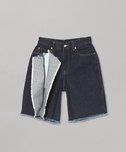 kotohayokozawa パンツ デニム ジーンズ Slit Leg Denim Shorts KT24S 