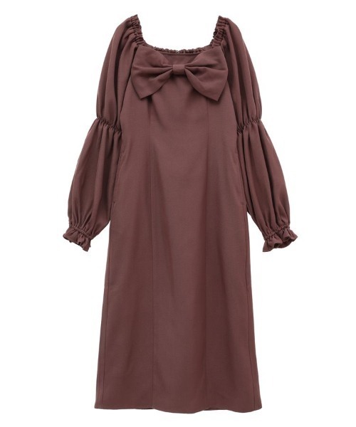 【新品】Maison de FLEUR ネックリボンワンピース　S Maison de FLEUR ワンピース 愛され上手なリボンワンピース