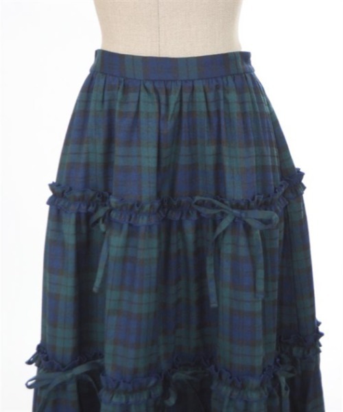 axes femme POETIQUE スカート チェック柄ティアードスカート