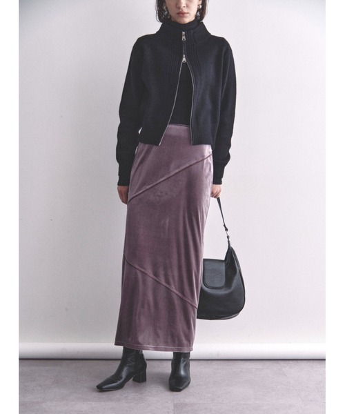 スカート sora Solace スカート パイピングベロアロングスカート : ZOZOTOWN Yahoo!店