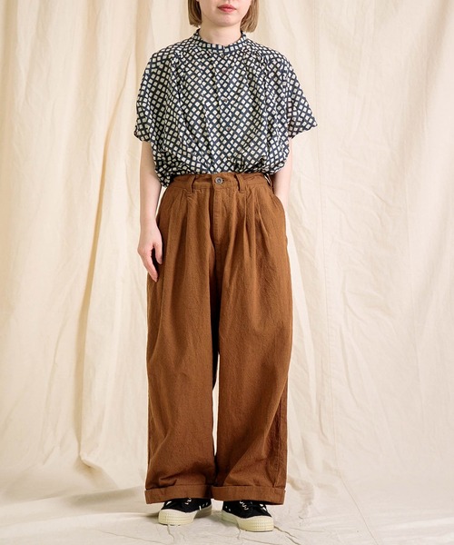 ブラウス シャツ 「Brocante / ブロカント」 インドプリント フロンセシャツ レディース Brocante ブラウス シャツ 「Brocante / ブロカント」 インド