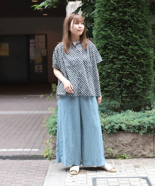 ブラウス シャツ 「Brocante / ブロカント」 インドプリント フロンセシャツ レディース Brocante ブラウス シャツ 「Brocante / ブロカント」 インド