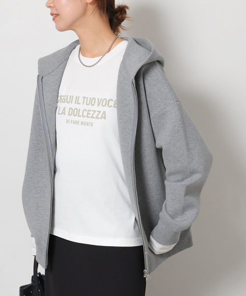 tシャツ コットンロゴプリントロングスリーブ レディース