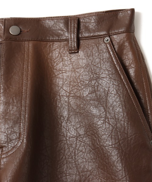 TOKYO 23 パンツ Faux Leather Double Knee Pants / トウキョウ
