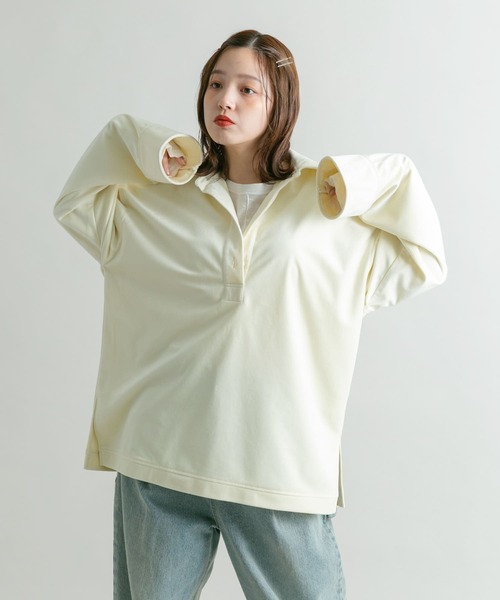 KBF ブラウス シャツ ベロアBIGシャツ レディース : ZOZOTOWN