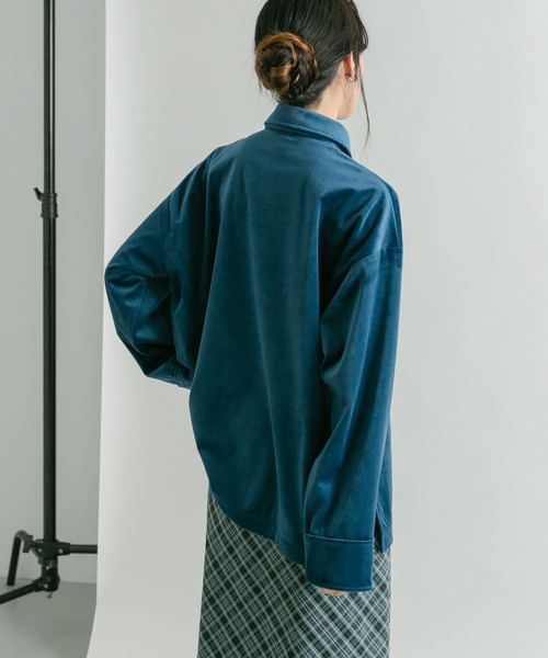 KBF（ケービーエフ） ブラウス シャツ ベロアBIGシャツ レディース