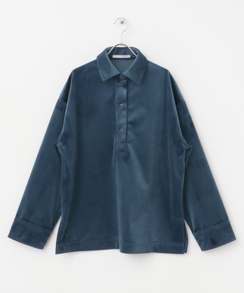 KBF（ケービーエフ） ブラウス シャツ ベロアBIGシャツ レディース