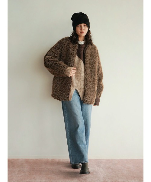 ジャケット・アウター crayme planet shaggy coat FIKA. ジャケット ノーカラージャケット Shaggy coat レディース