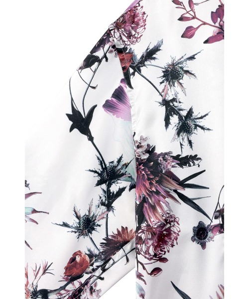 新品 TORNADOMART 白 花柄 ドレープ Tシャツ トルネードマート M TORNADO MART FEMME - 新品 TORNADOMART 白 花柄 ドレープ Tシャツ