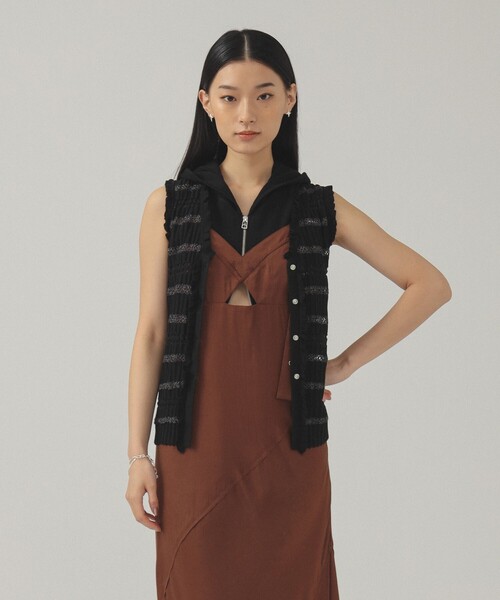 ベスト ジレ ボーダーフリル ベスト レディース Ray BEAMS ベスト ジレ ボーダーフリル レディース : ZOZOTOWN