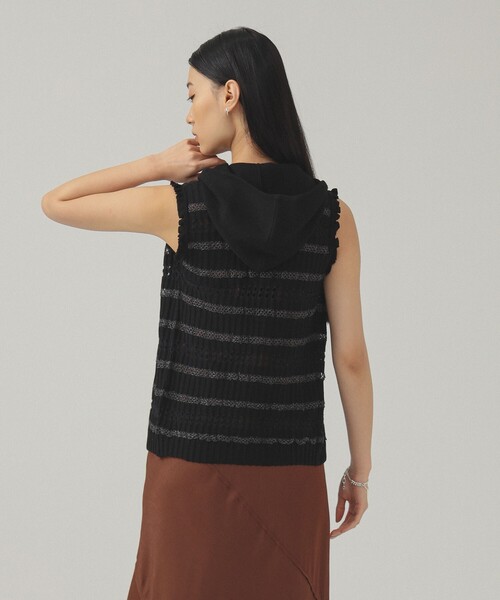 Ray BEAMS ベスト ジレ ボーダーフリル レディース : ZOZOTOWN