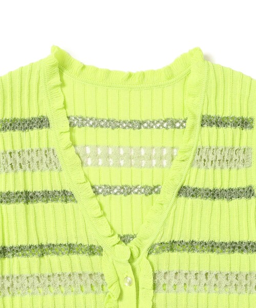 Ray BEAMS ベスト ジレ ボーダーフリル レディース : ZOZOTOWN