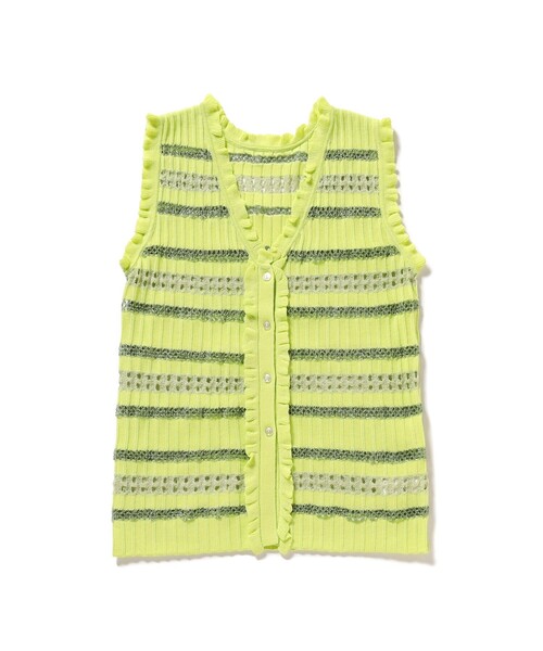 ベスト ジレ ボーダーフリル ベスト レディース Ray BEAMS ベスト ジレ ボーダーフリル レディース : ZOZOTOWN