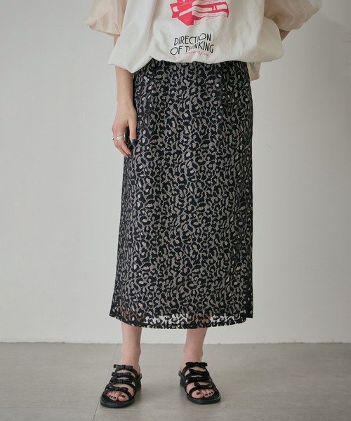 ROSE BUD スカート レオパードレーススカート : ZOZOTOWN Yahoo