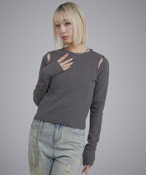 【送料無料】thingsthatmatterカットアウトリブトップス（完売品） ANGIE tシャツ カットアウト リブトップス レディース