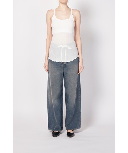 タンクトップ ノースリーブ HAKUJI WIDE RIB BRA TANKTOP レディース