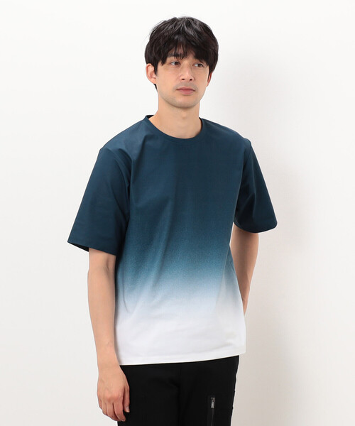 On グラデーション Tシャツ 新品タグ付き　メンズＳサイズ COMME CA ISM tシャツ グラデーションプリント Tシャツ メンズ