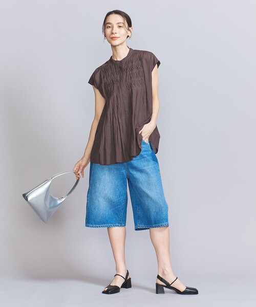 ピンタックフレンチスリーブブラウス　ユナイテッドアローズ BEAUTY＆YOUTH UNITED ARROWS ブラウス シャツ 「WEB限定