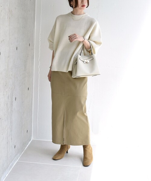 未使用MaxMara❤︎ドルマンスリーブハイネックニット7部袖ブラック Wool and silk gauze turtleneck, black | Max Mara