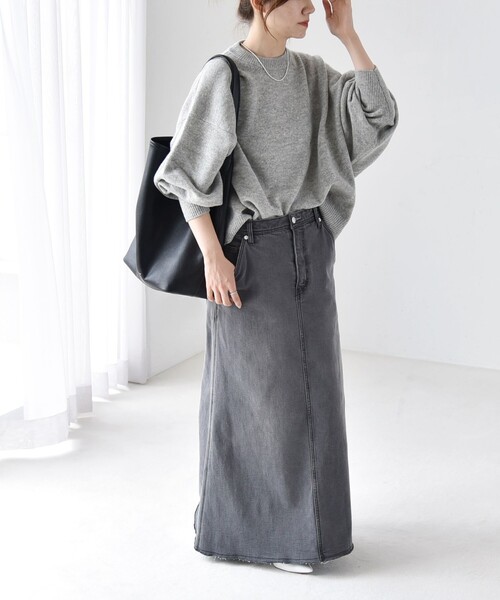 quaranciel ドルマンスリーブニット ONE SIZE ブルー レディース