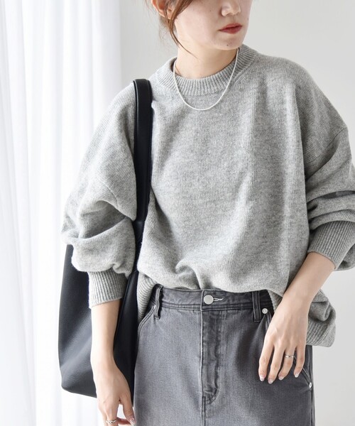 未使用MaxMara❤︎ドルマンスリーブハイネックニット7部袖ブラック Wool and silk gauze turtleneck, black | Max Mara