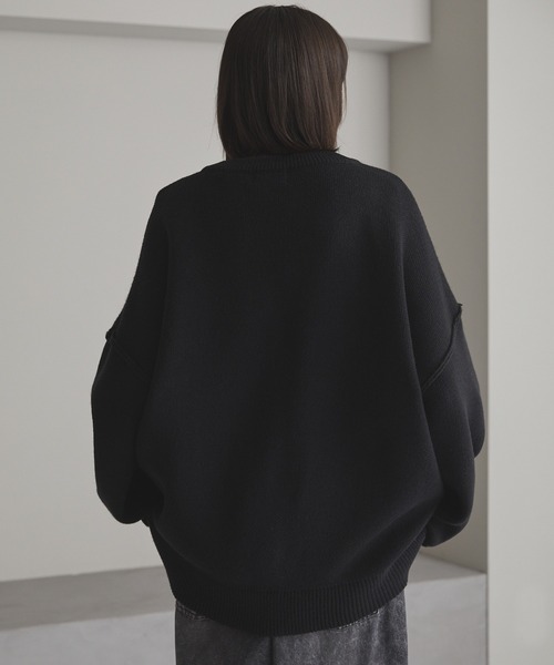 「CIASENSE」 ニットカーディガン M ブラック メンズ_画像2