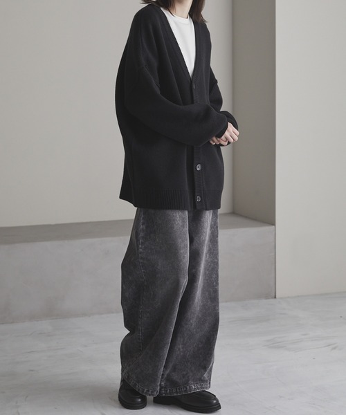 「CIASENSE」 ニットカーディガン M ブラック メンズ_画像3