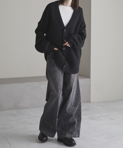 「CIASENSE」 ニットカーディガン M ブラック メンズ_画像5