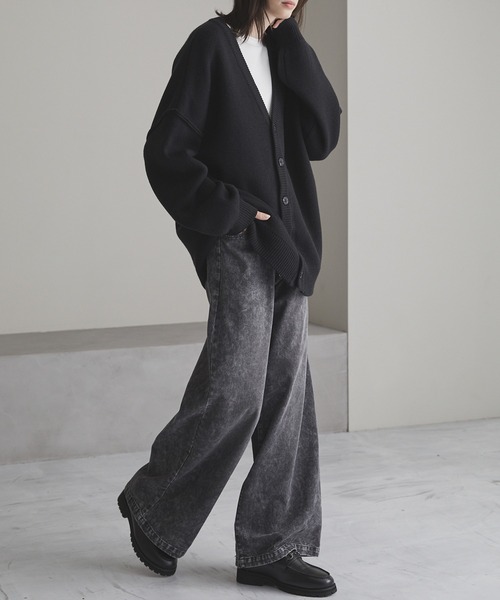 「CIASENSE」 ニットカーディガン M ブラック メンズ_画像6